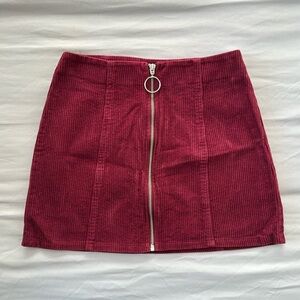 Red corduroy skirt